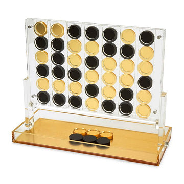 Lucite Connect 4 Game Set - Gold Base