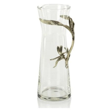 Dragonfly Pewter & Glass Pitcher