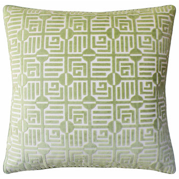Labyrinth Velvet Pillow - Sage
