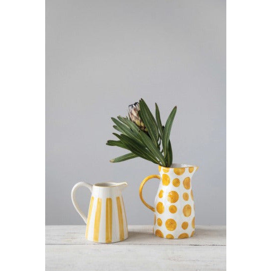 Hand-Painted Pitcher (Stripes)
