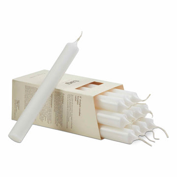 8 Inch Straight Candles in a Box - White