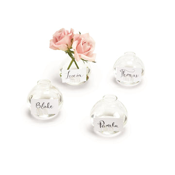 Be Seated Set of 4 Bud Vases/Place Card Holders in Gift Box