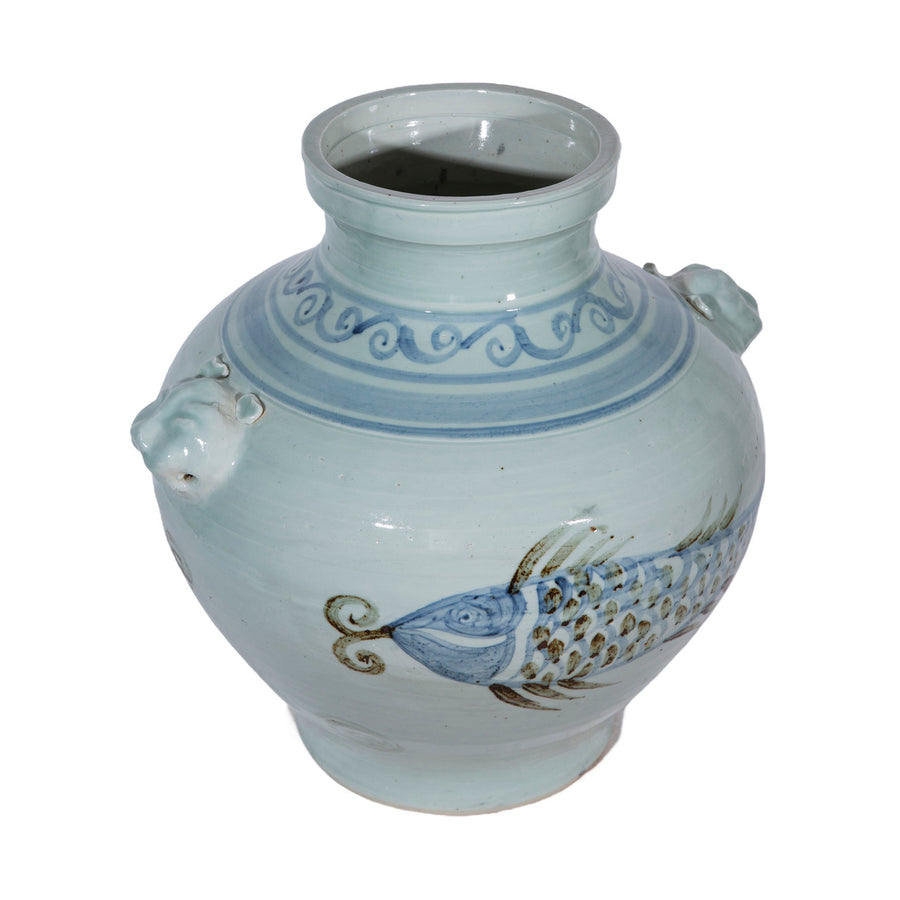Double Lion Handle Fish Jar