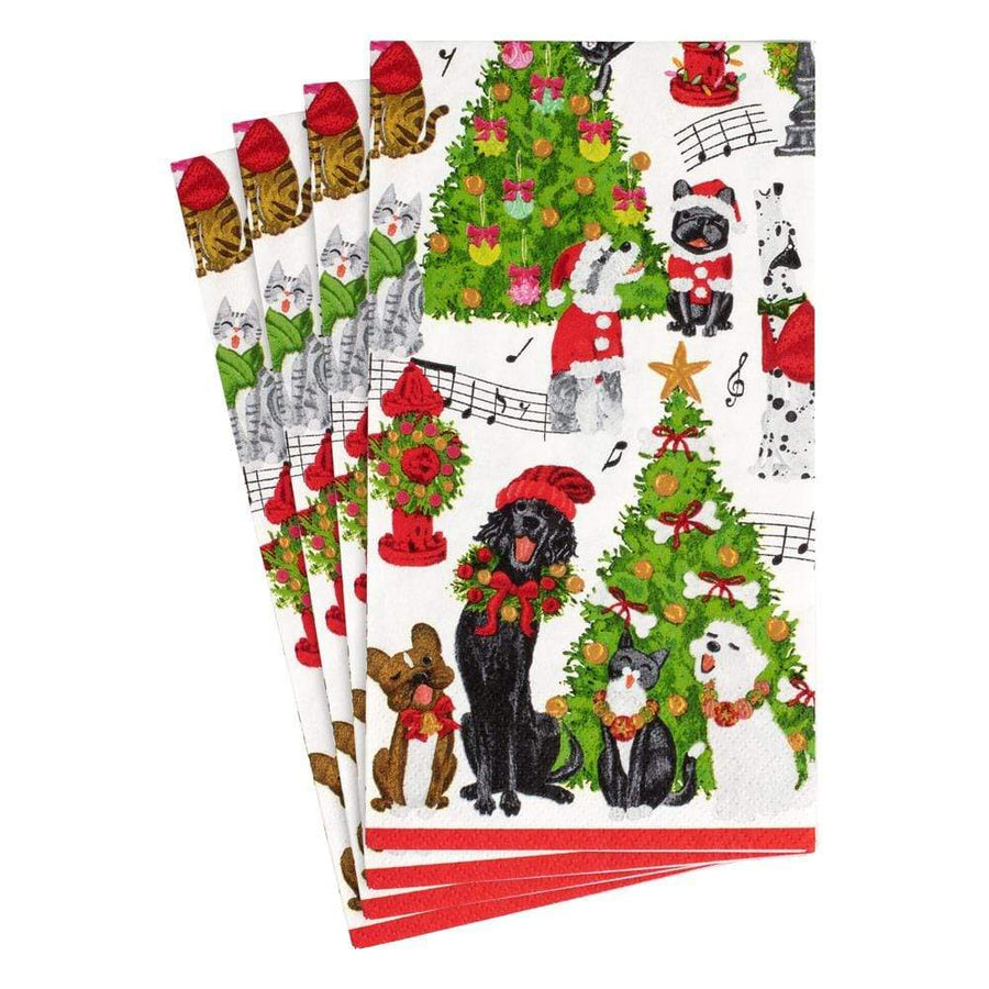 Caroling Pets Paper Guest Towel Napkins