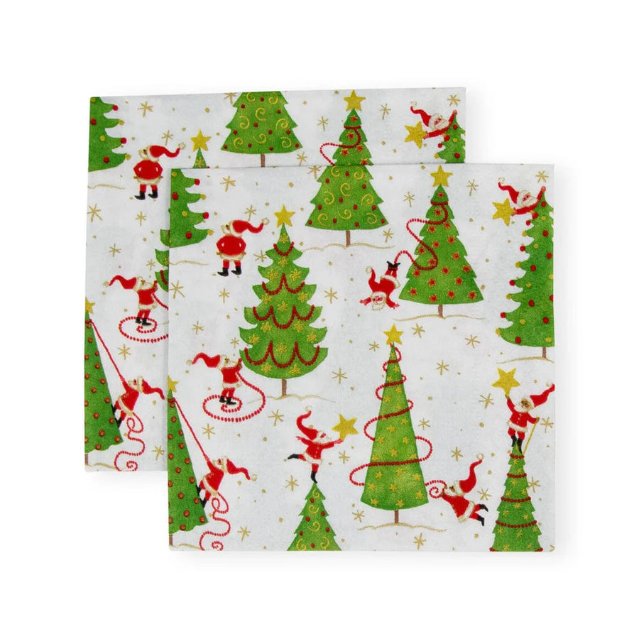Twirling Santas Cocktail Napkins