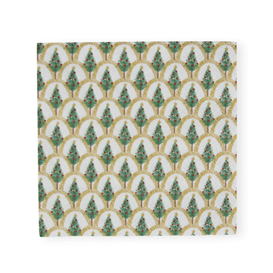 Deco Christmas Gold Cocktail Napkins