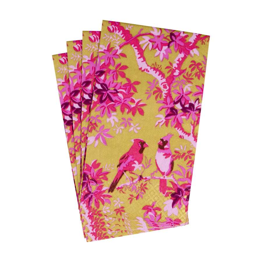 Scenic Songbirds Rose & Gold Guest Towel Napkins