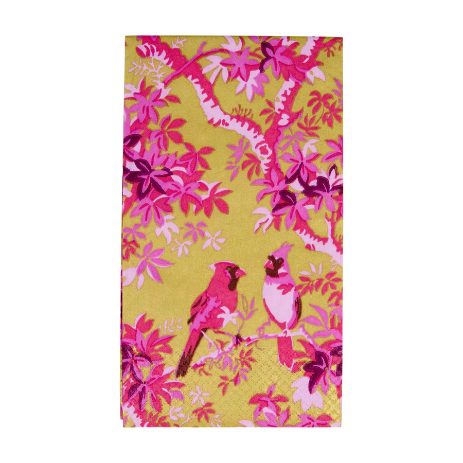 Scenic Songbirds Rose & Gold Guest Towel Napkins