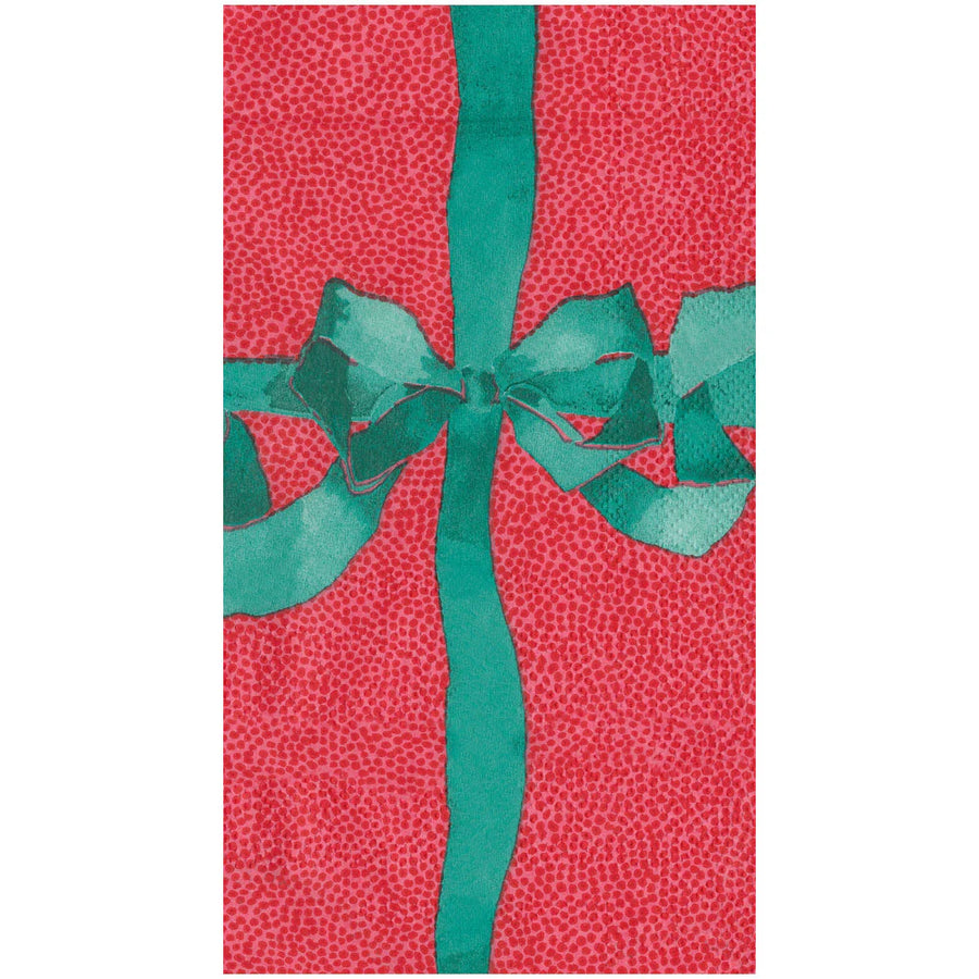 Tied With A Bow Red & Spruce Guest Towel Napkins