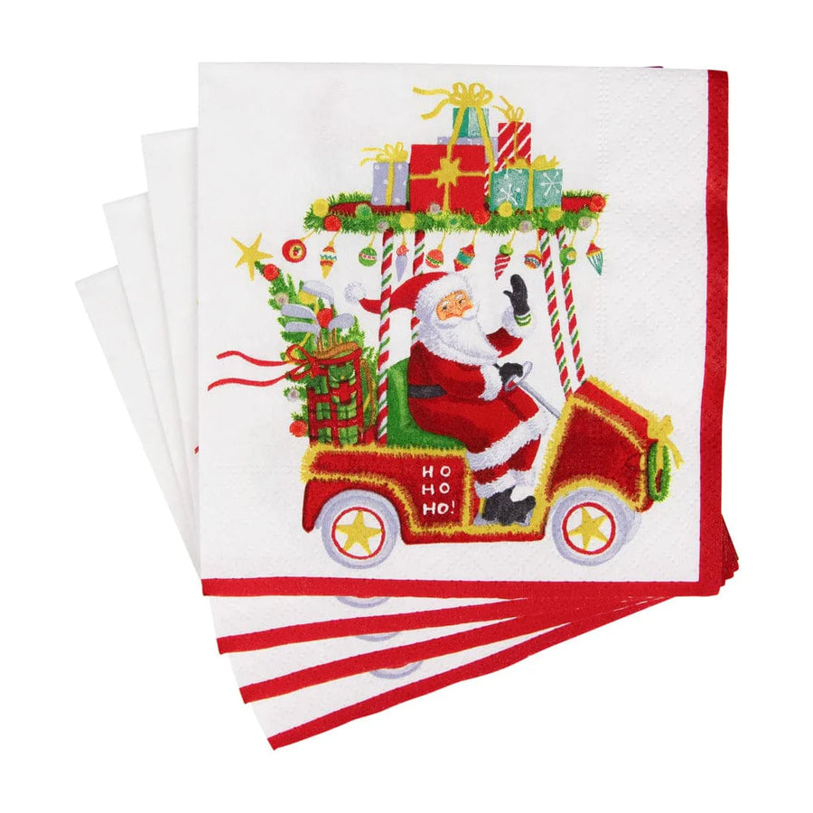 Cocktail Napkins Santa's Golf