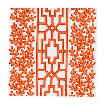 Coral And Trellis Coral Cocktail Napkins