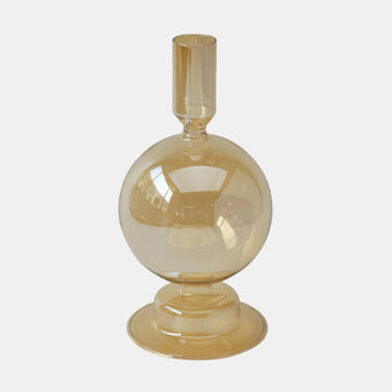 Gold Luster Glass Bubble Taper Candle Holder