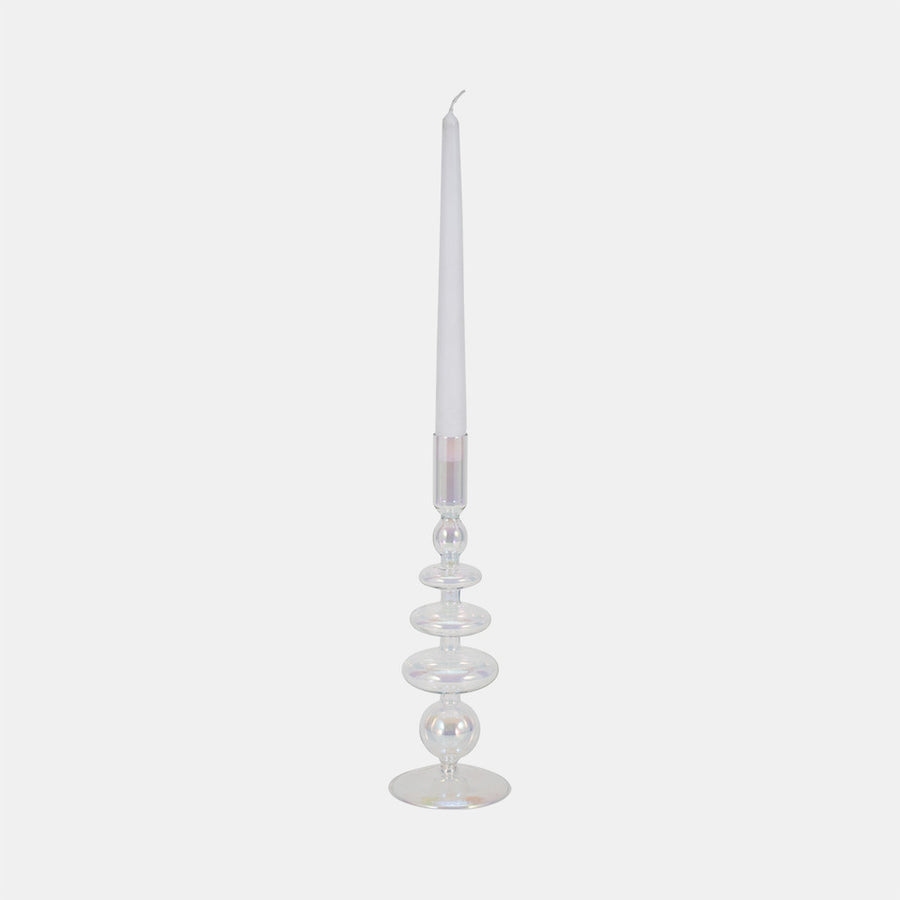 Vintage Glass Taper Candle Lu