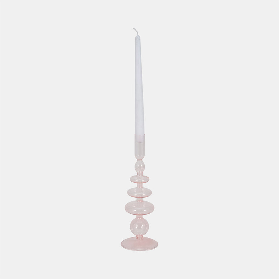 Vintage Glass Taper Candle Pk