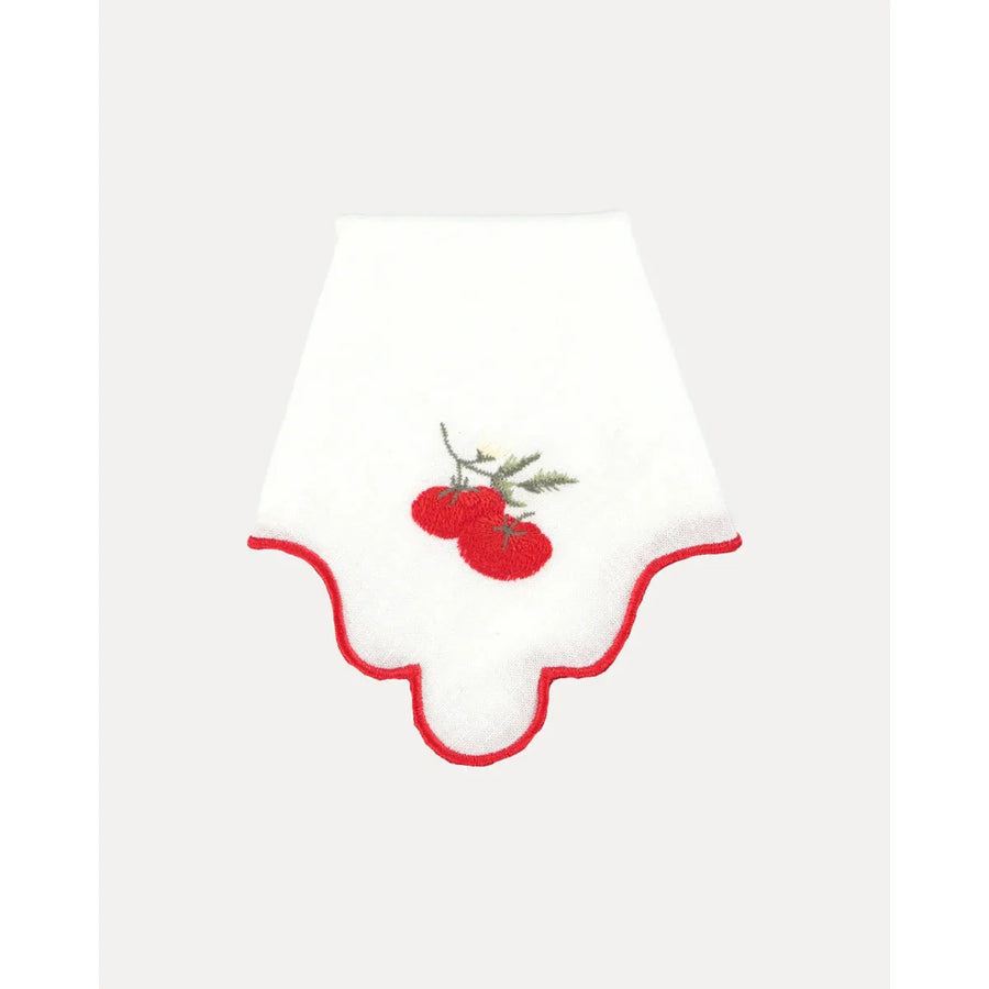 Red Wavy Napkin with Tomato