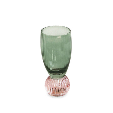 Green & Lavender Venice Short Glass