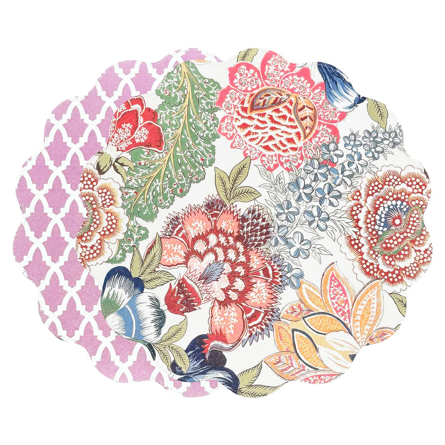 Eggplant and Pink Reversible Round Placemat