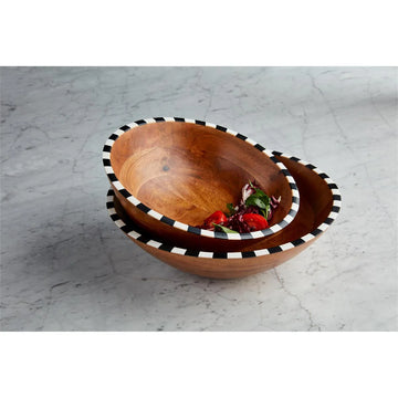 Large Checkered Trim Bowl