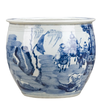 Round Planter Classic Blue & White