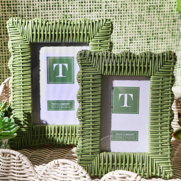 Medium Green Wicker Photo Frame