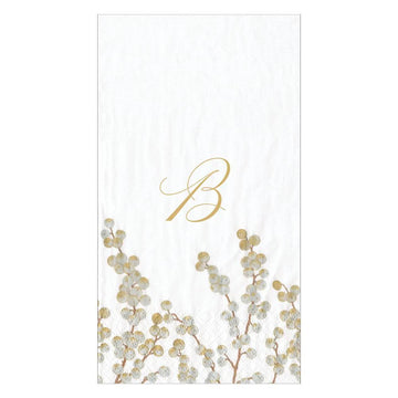 Berry Branches Initial Paper Guest Towel Napkins - B