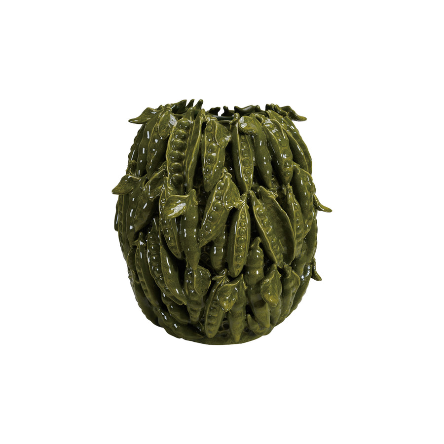 Stoneware Vase Peas Green