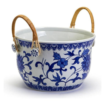 Chinoserie Blue and White Bucket