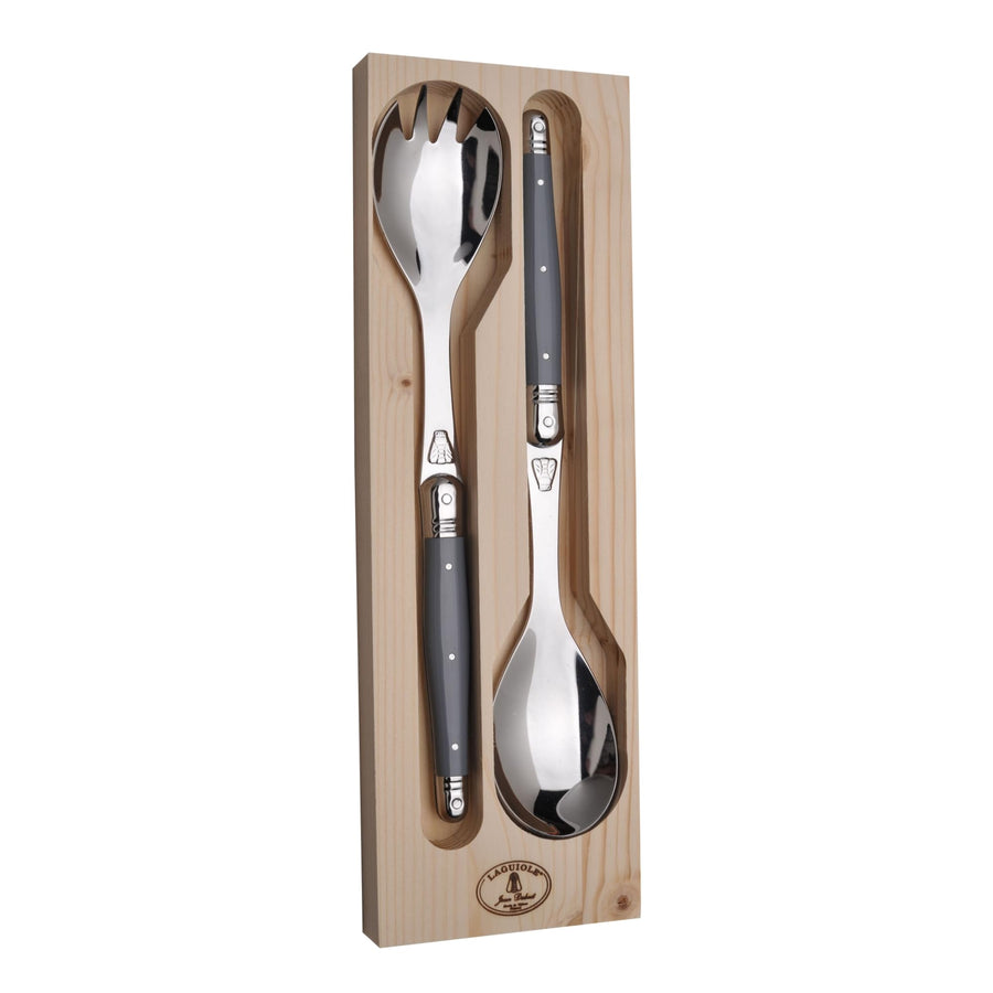 Salad Servers with Gray Colored Handles