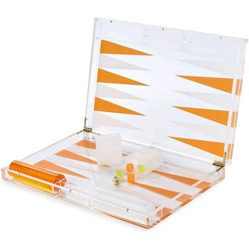 Acrylic Backgammon Clear Orange
