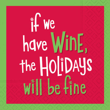 If We Have Wine Beverage Napkin