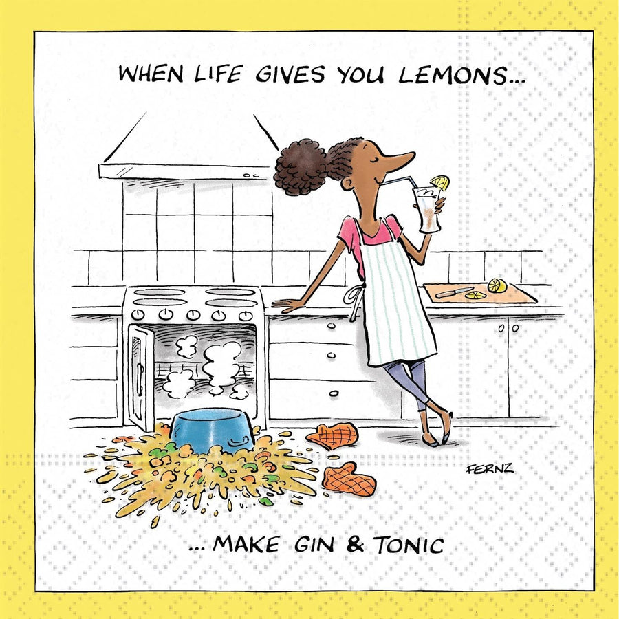 Make Gin and Tonic Beverage Napkin