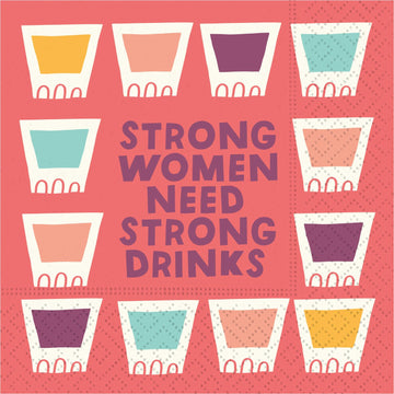 Strong Women Beverage Napkin