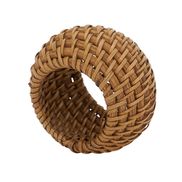 Woven Rattan Napkin Ring Caramel