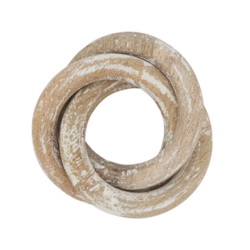 Wooden Interlock Napkin Ring White