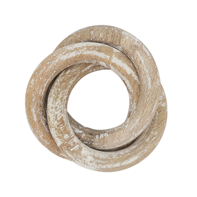 Wooden Interlock Napkin Ring White