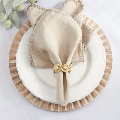 Pearl Bead Napkin Ring Gold