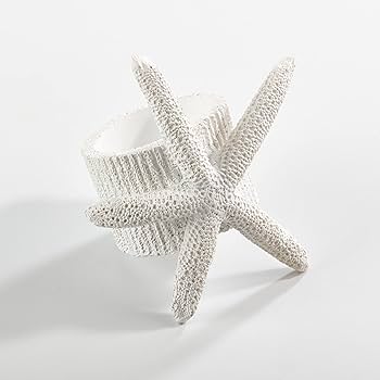 Starfish Napkin Ring White