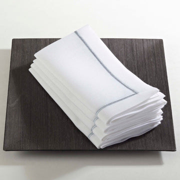Embroidered Line Napkin Silver
