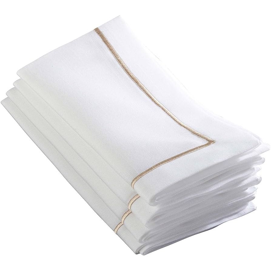Line Design Napkin Champagne