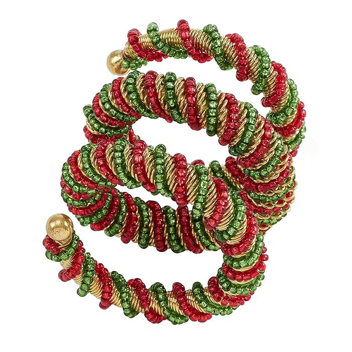 Spiral Napkin Ring Red Green