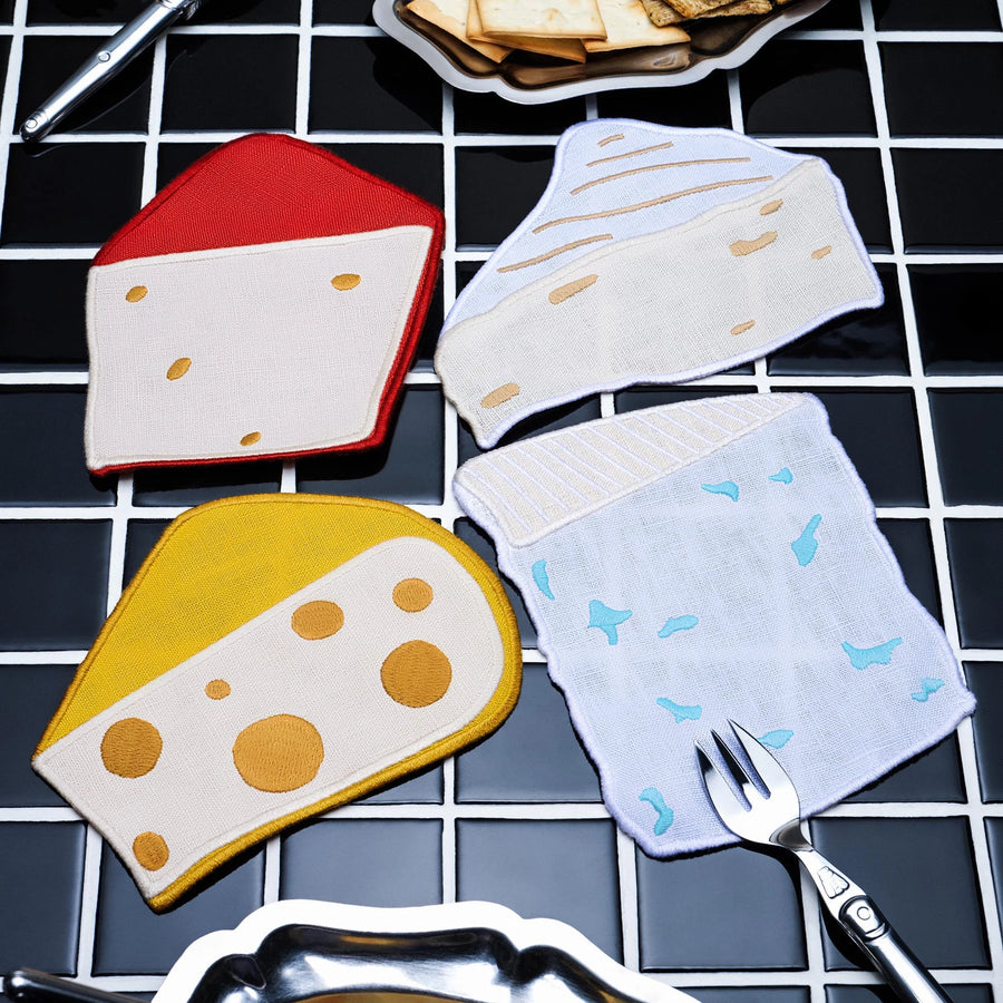 Cheese Cocktail Napkins Set 4