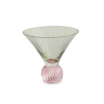 Green & Pink Venice Martini Glass