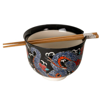 Bowl Chopsticks Snake Black