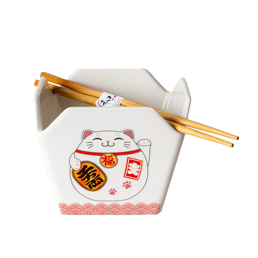 Take Bowl Chopsticks Lucky Cat