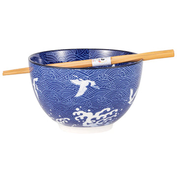 Bowl Chopsticks Crane Design