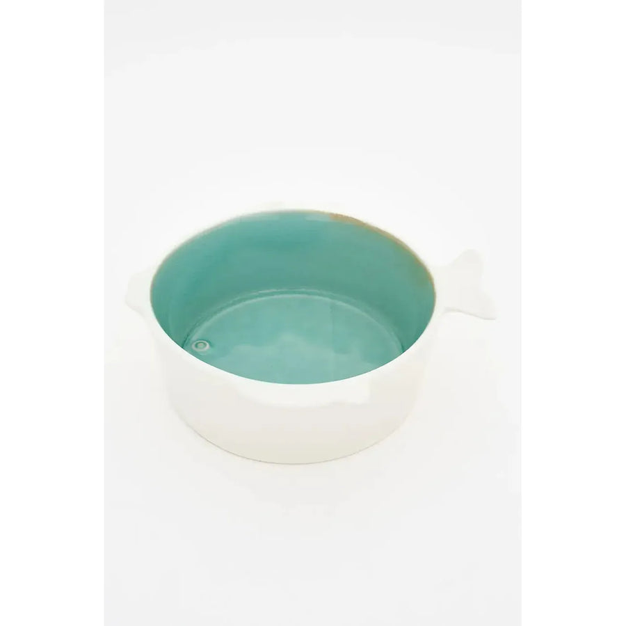 Green fish-shaped porcelain bowl