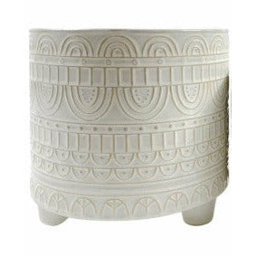 Cer Tribal Footed Planters - White 6/8