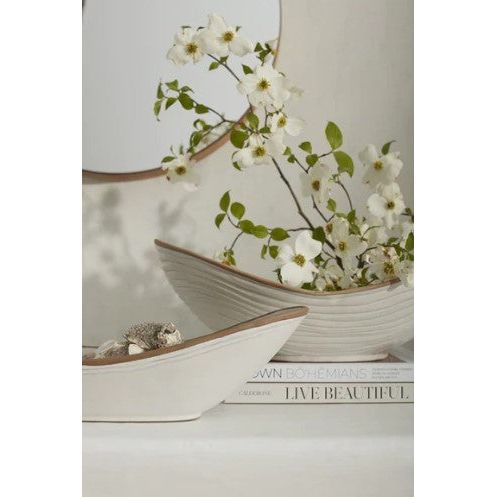 Kelyfos white flower bowl