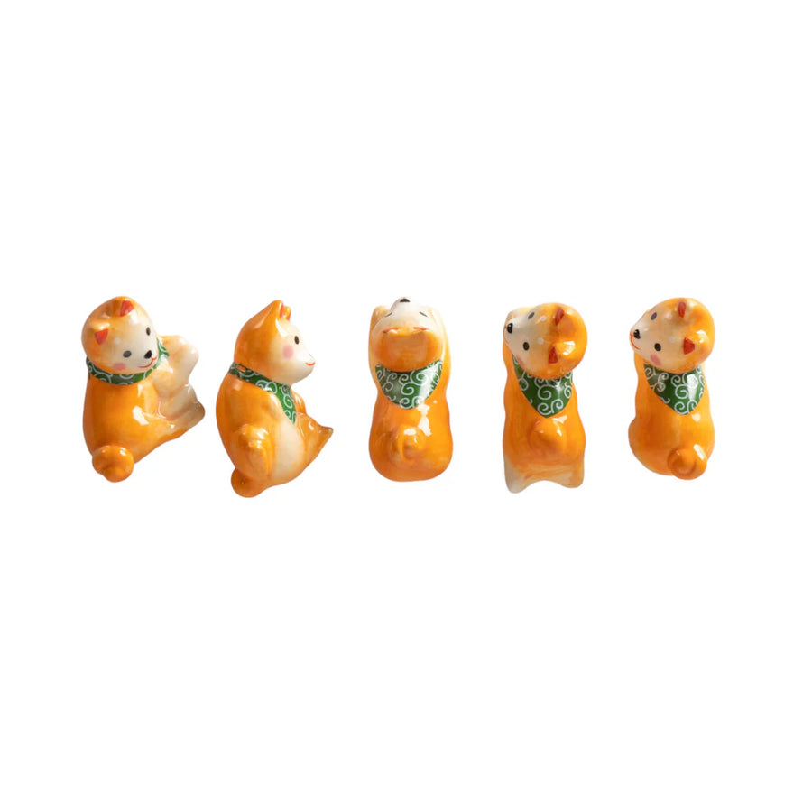 Shiba Inu Porcelain Chopsticks Rest Gift Set