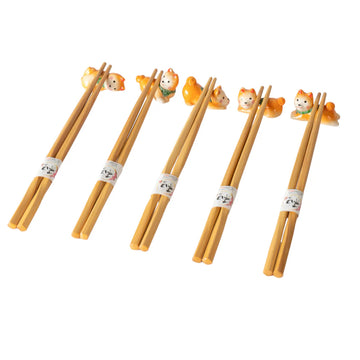 Shiba Inu Porcelain Chopsticks Rest Gift Set